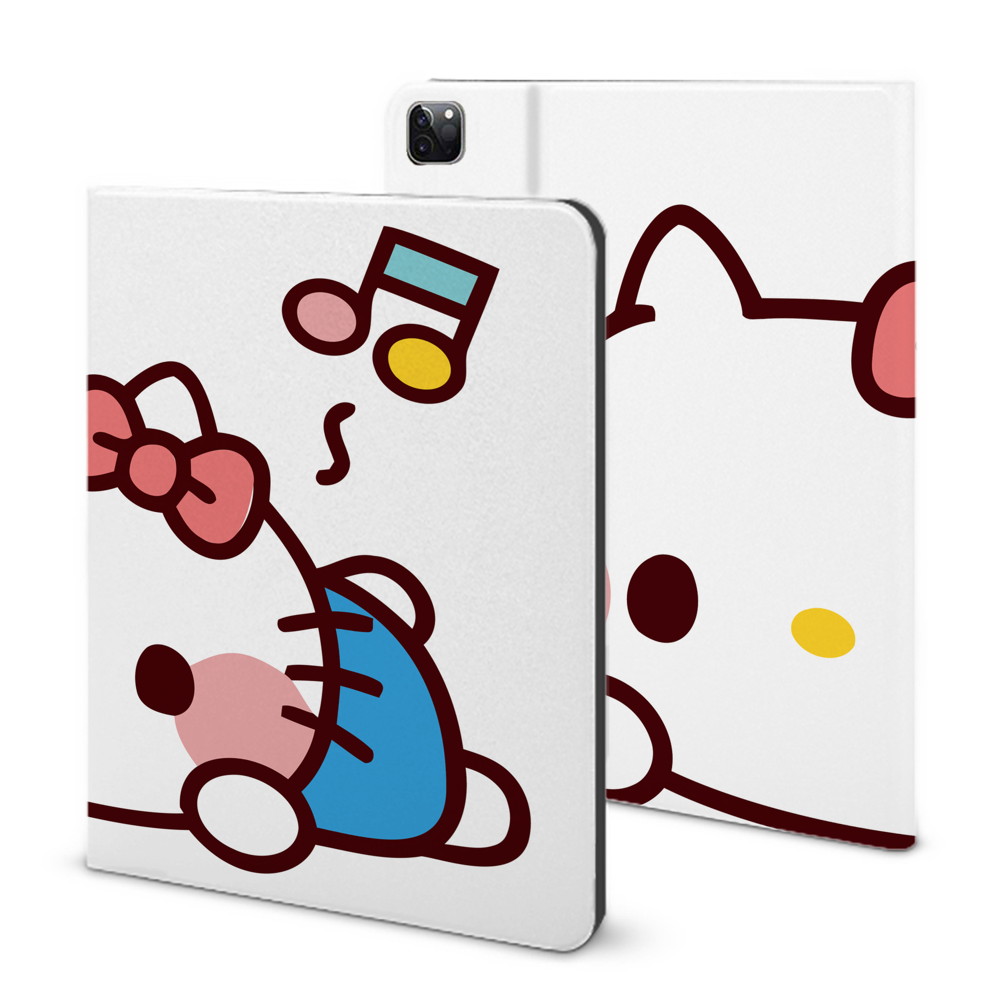 （画像用） Hello Kitty ハローキティ IPad ケース ブック型 PUレザー TPU 耐衝撃 軽量 薄型 ペン収納なし 全面保護 IPad 各モデル対応